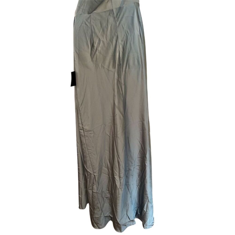 Lulus Women's XL Green One-Shoulder Satin Maxi Dress Evening Gown - Picture 8 of 15